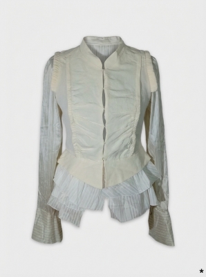 Chemisier Zara Icons Rayé Déstructuré Crème Et Blanc