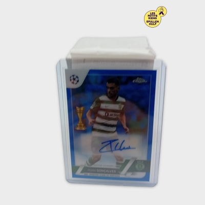 Topps Chrome Uefa 2022-23 Pedro Gonçalves Autographe Blue Wave Refractor #73/75