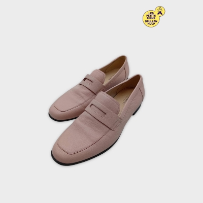 Mocassins Cuir Rose Poudré Vagabond T39