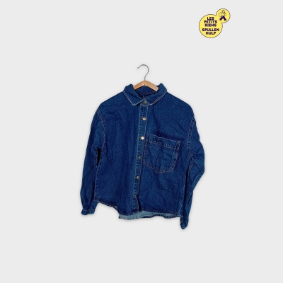 Surchemise En Jean Bleue Pull&bear Avec Broderie Staff Taille S