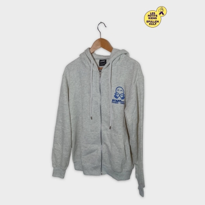 Pull&bear Sweat À Capuche Zippé Gris Chiné Staff M