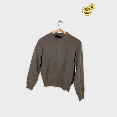 Pull Zara Maille Fine Côtes Marron/taupe Xs Neuf Avec Étiquette