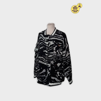 Bomber Veste Femme Supertrash Motif Zèbre Noir Et Blanc Xl 42