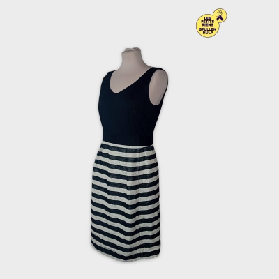 Robe 1.2.3 Paris Rayée Marinière Bleu Marine Et Blanc Avec Sequins