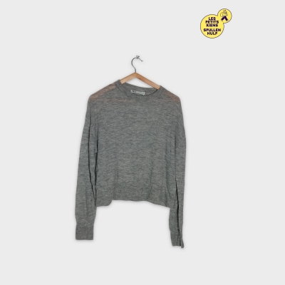 Pull Maille Fine Gris Zara L Femme Confortable Basique