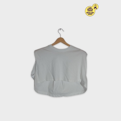 T-shirt Blanc Zara Femme S Basique Coton Manches Courtes