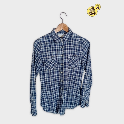 Chemise À Carreaux Bleue Et Blanche Simplicité M