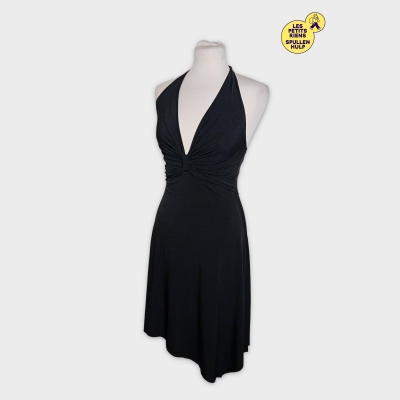 Robe Bustier Noire Morgan Xs Élégante Halter Neck Drapée