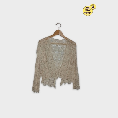Boléro En Dentelle Crochet Écru Autre Femme