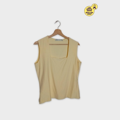 Haut Sans Manches Jaune Clair Kaiko Softwear Col Carré Xl 42