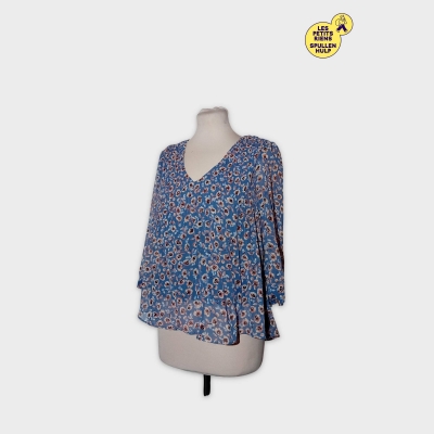 Blouse Fleurie Smockée Maison 123 Bleue S 36