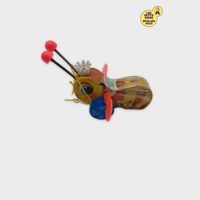 Jouet Vintage Queen Buzzy Bee Abeille À Tirer Métal Et Plastique