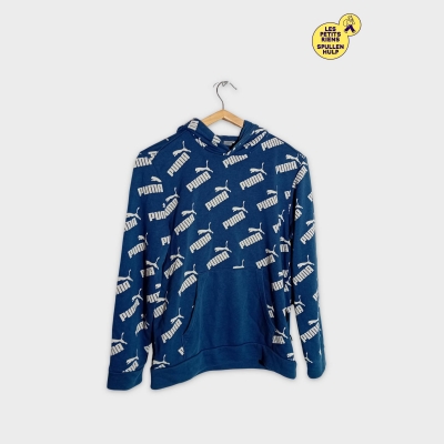 Hoodie Puma Bleu Motifs Logos All-over L