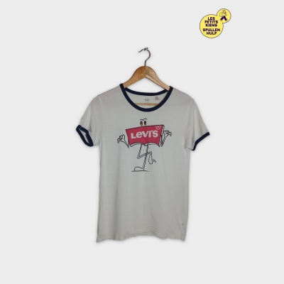 Levi's T-shirt Ringer Blanc Cartoon Xs