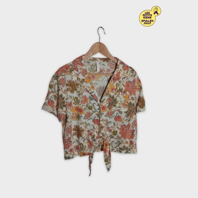 Blouse Chemise Fleurie Mango M Lin Viscose Nouer