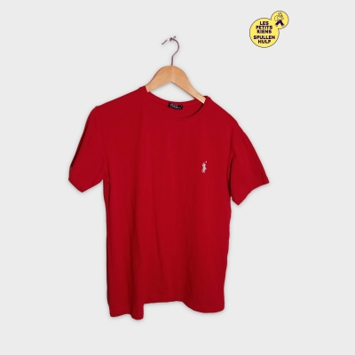 T-shirt Rouge Polo By Ralph Lauren Femme S Logo Brodé