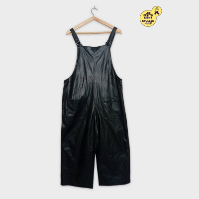 Salopette Longue Simili Cuir Noire Zara L
