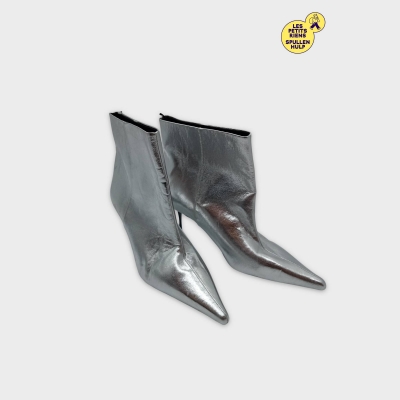 Bottines Métallisées Argentées H&m 41 Talons Aiguilles