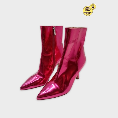 Bottines À Talons Fuchsia Métallisé Steve Madden