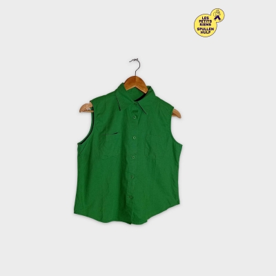 Chemise Sans Manches Project En Lin Et Coton Vert