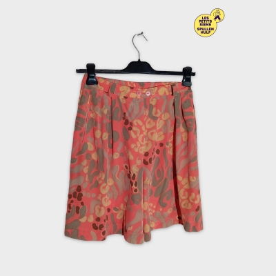 Short Fluide Mayerline Motif Abstrait Corail Beige L 40 12