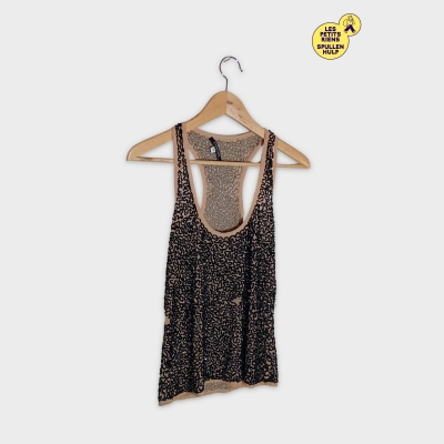 Patrizia Pepe Débardeur Sequins Noir Nude L