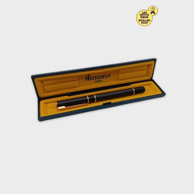 Waterman Paris Plume Noire Et Or Avec Étui Bleu Et Jaune