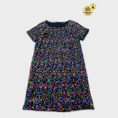 Robe Soirée Paillettes Multicolores Fille 4 Ans / 104 Cm
