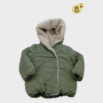Doudoune Enfant Kaki Doublée Fausse Fourrure Tao 4 Ans