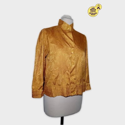 Blouse Veste Felicia Dorée Motif Paisley T.38 Élégance Rétro