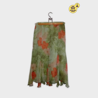 Jupe Longue Fleurie Mellanie Xl 42 Élégante Et Fluide