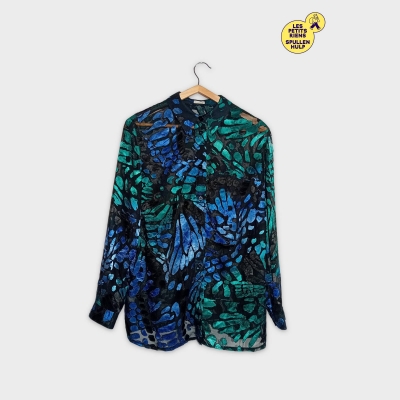 Chemise Blouse Femme Atelier & S Velours Floqué Motifs Abstraits Xl