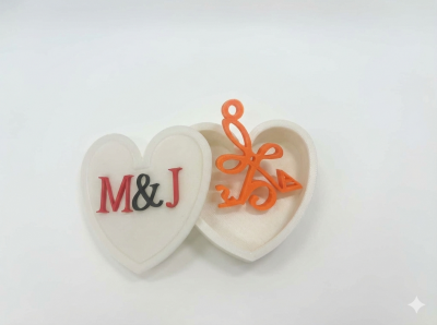 Boîte cœur personnalisée – impression 3D recyclée