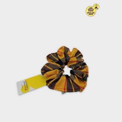 Chouchou Tissu Écossais Jaune Et Noir Label Jaune