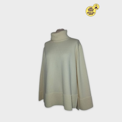 Pull Col Roulé Crème Mng Femme L