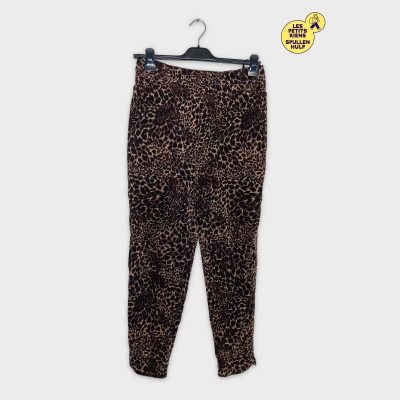 Pantalon Slim Velours Côtelé Léopard L 40