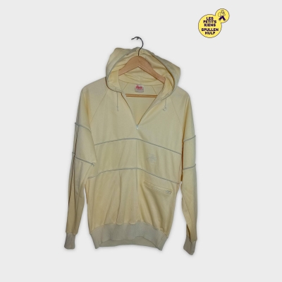 Sweat À Capuche Vintage Ibo Design Jaune Pâle M
