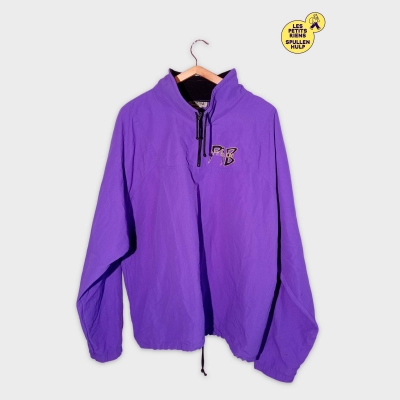 Coupe-vent Zanz Amorphous Gear Violet Noir Vintage 90s Unisexe M