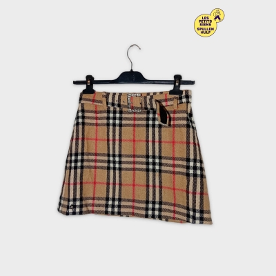 Mini-jupe Sonia Fortuna Firenze À Carreaux Tartan Beige Noir Rouge S