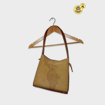 Sac Bandoulière Alviero Martini 1a Classe Carte Du Monde Beige Marron