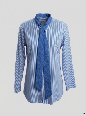 Chemise Label Jaune Les Petits Riens L Rayée Bleue Et Blanche Pois