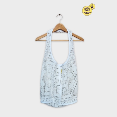 Sac Guipure Réversible Blanc Label Jaune - Les Petits Riens