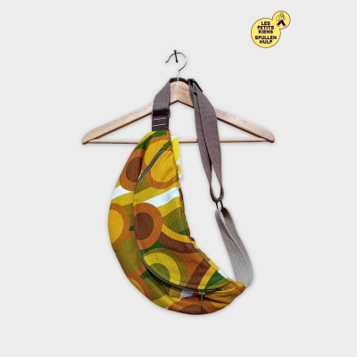 Sac Banane Rétro Label Jaune Motifs Géométriques