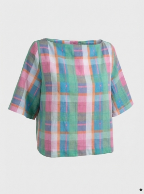 Chemise Col Bateau À Carreaux Multicolore Taille Unique Label Jaune