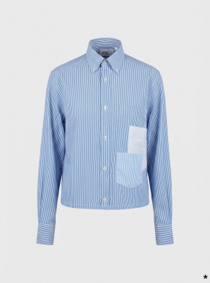 Chemise Rayée Bleue Blanche Label Jaune Les Petits Riens Taille Unique