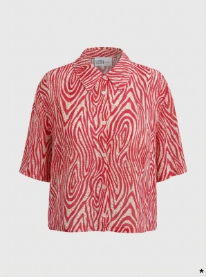 Chemise Label Jaune Les Petits Riens Imprimé Zèbre Rouge Beige Xxl 44