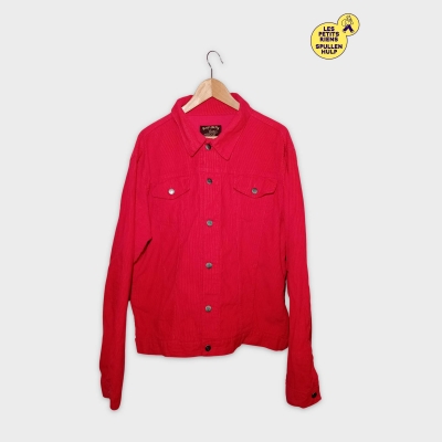 Veste Velours C&ocirc;tel&eacute; Rouge Fuchsia Xxl Run & Fly