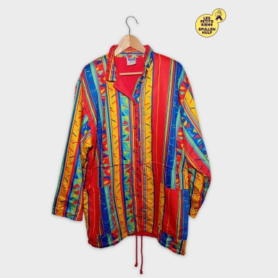 Surchemise Vintage Ringella Beach Color&eacute;e Motifs G&eacute;om&eacute;triques M