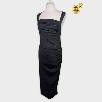 Robe Longue Noire Moulante Avec Fronces Cider M