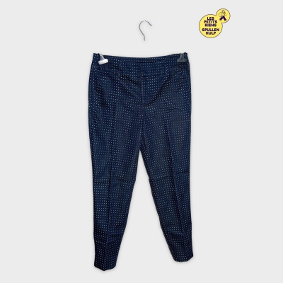 Pantalon Slim Pois Bleu Marine Femme M 38 Yessica